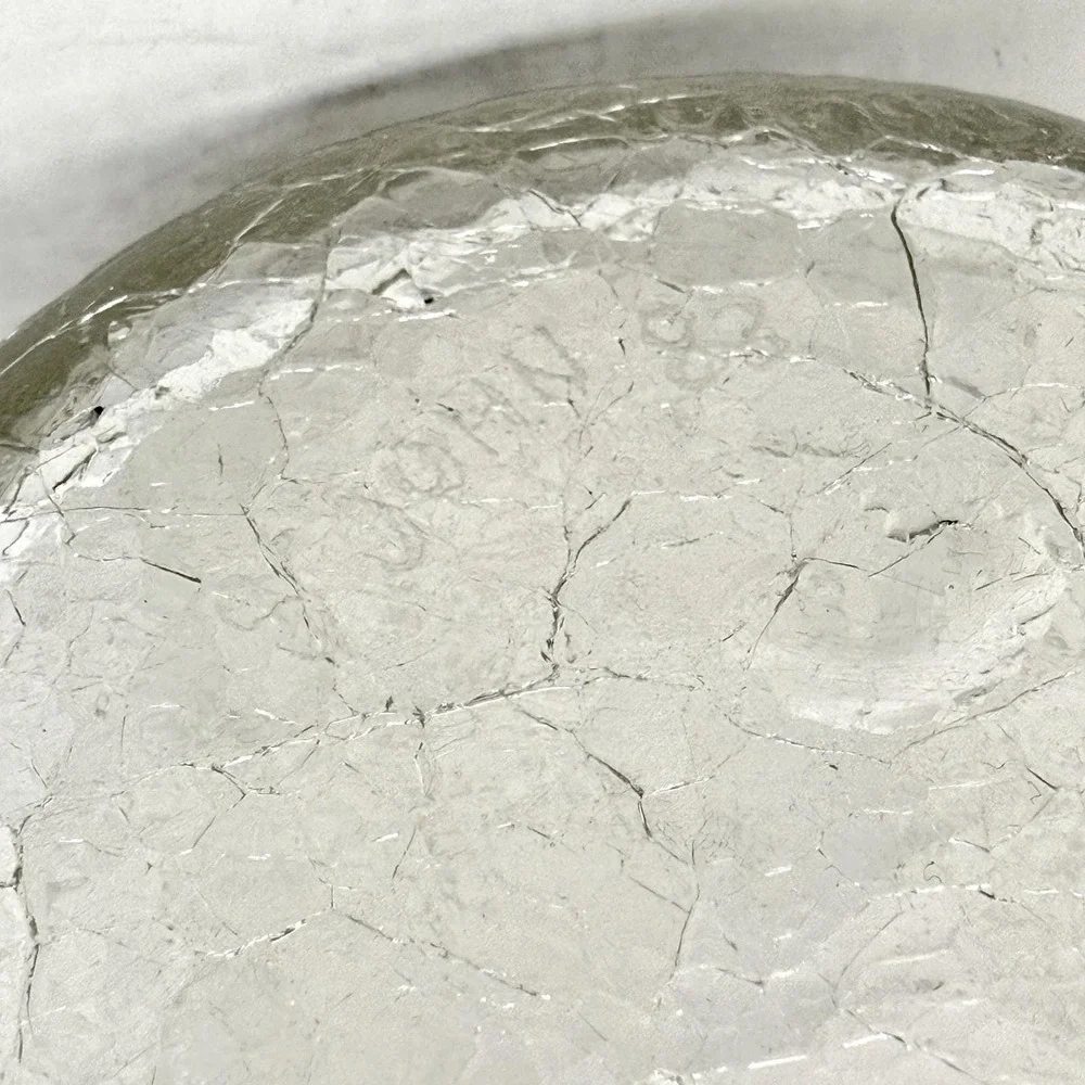 Vint.‎ Hand Blown Crackle Glass Vase Clear Textured Cylindrical Signed Art Glass